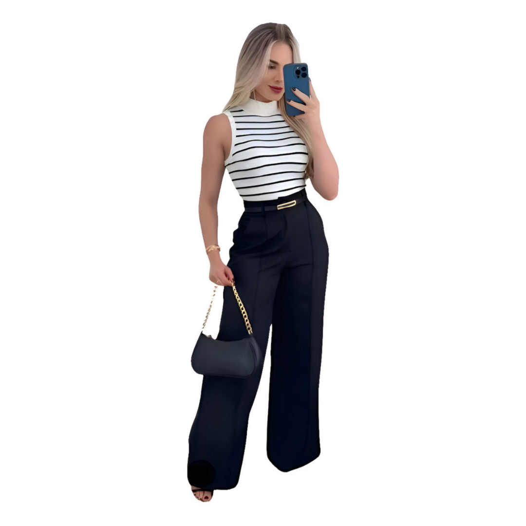 Calça Pantalona Wide Leg Alfaiataria Social Boca Larga Solta UseBliss