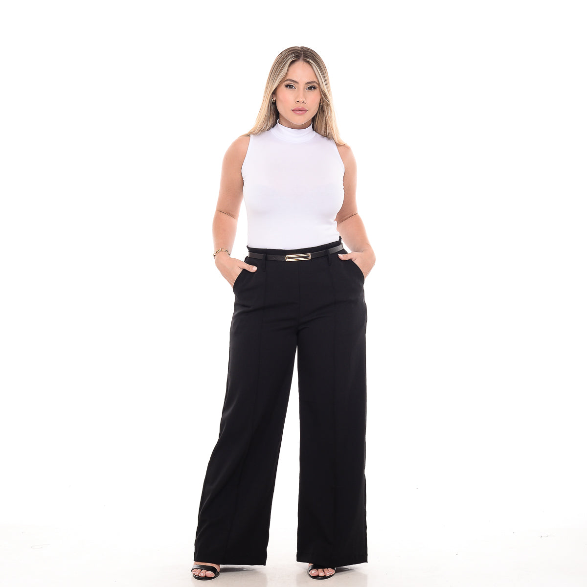 Calça Pantalona Wide Leg Alfaiataria Social Boca Larga Solta UseBliss