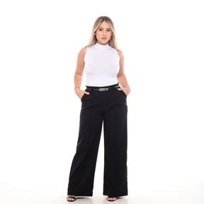 Calça Pantalona Wide Leg Alfaiataria Social Boca Larga Solta UseBliss