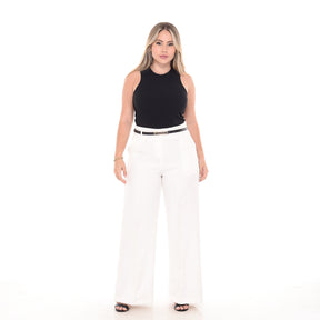 Calça Pantalona Wide Leg Alfaiataria Social Boca Larga Solta UseBliss