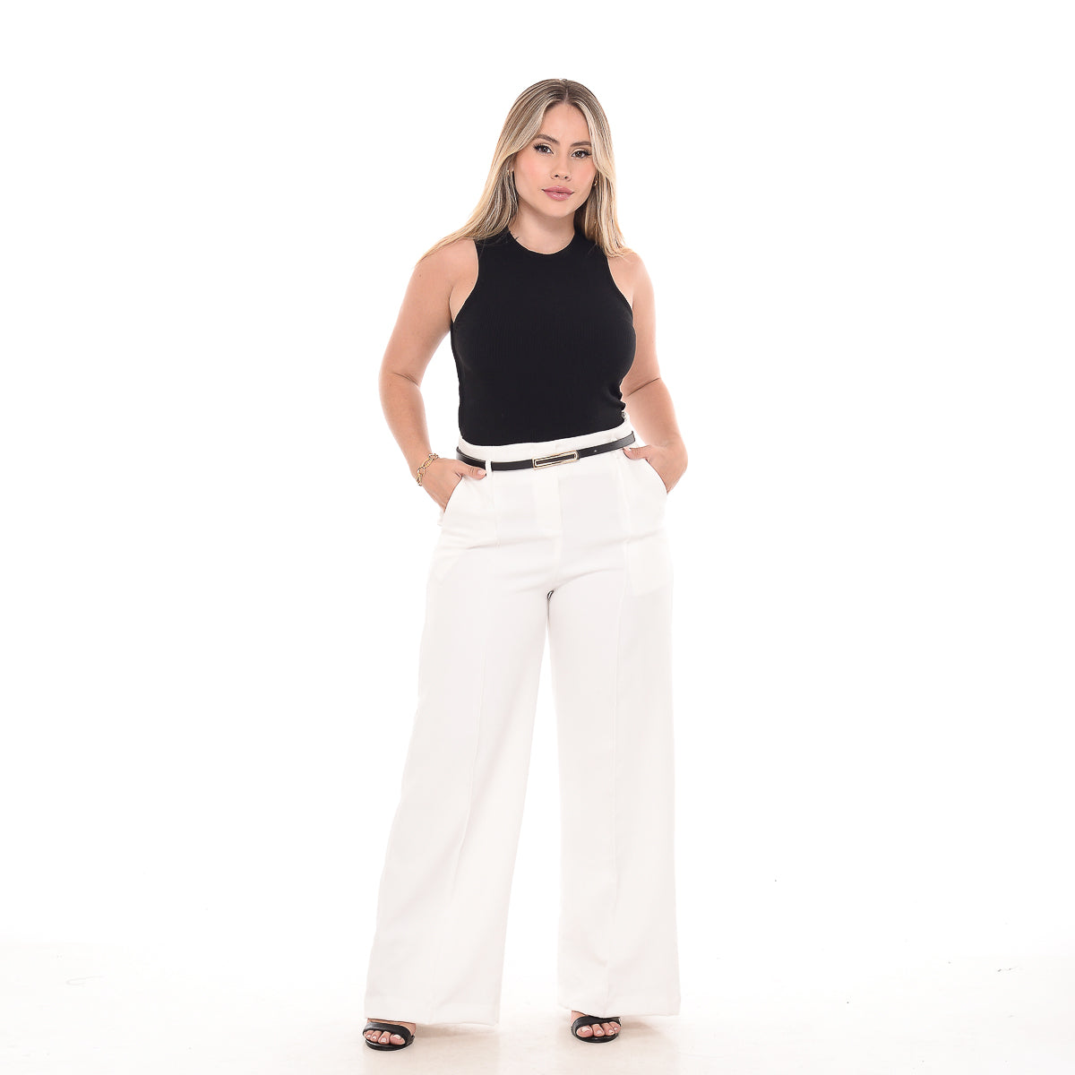 Calça Pantalona Wide Leg Alfaiataria Social Boca Larga Solta UseBliss