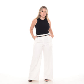 Calça Pantalona Wide Leg Alfaiataria Social Boca Larga Solta UseBliss