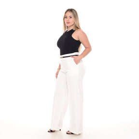 Calça Pantalona Wide Leg Alfaiataria Social Boca Larga Solta UseBliss