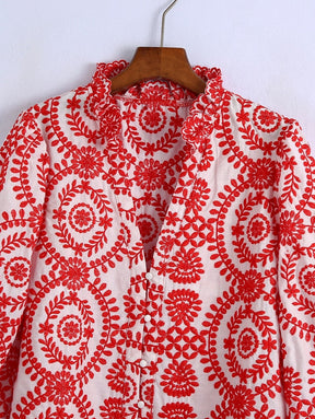 Camisa Feminina Bordada Algodão Bliss