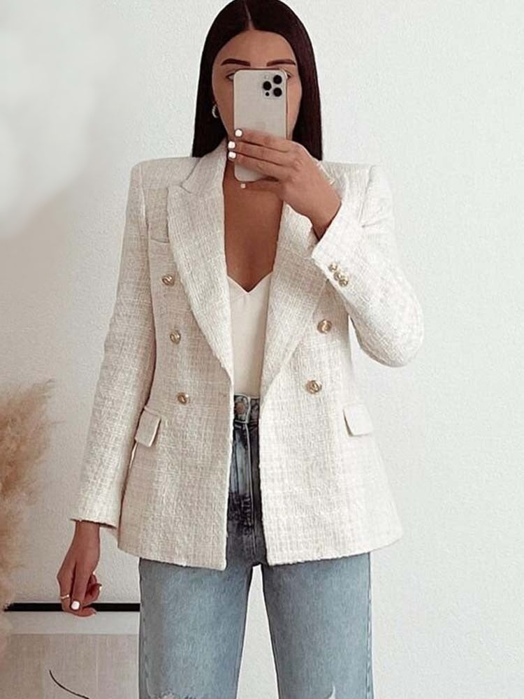 Blazer Feminino Alfaiataria Tweed Cloé