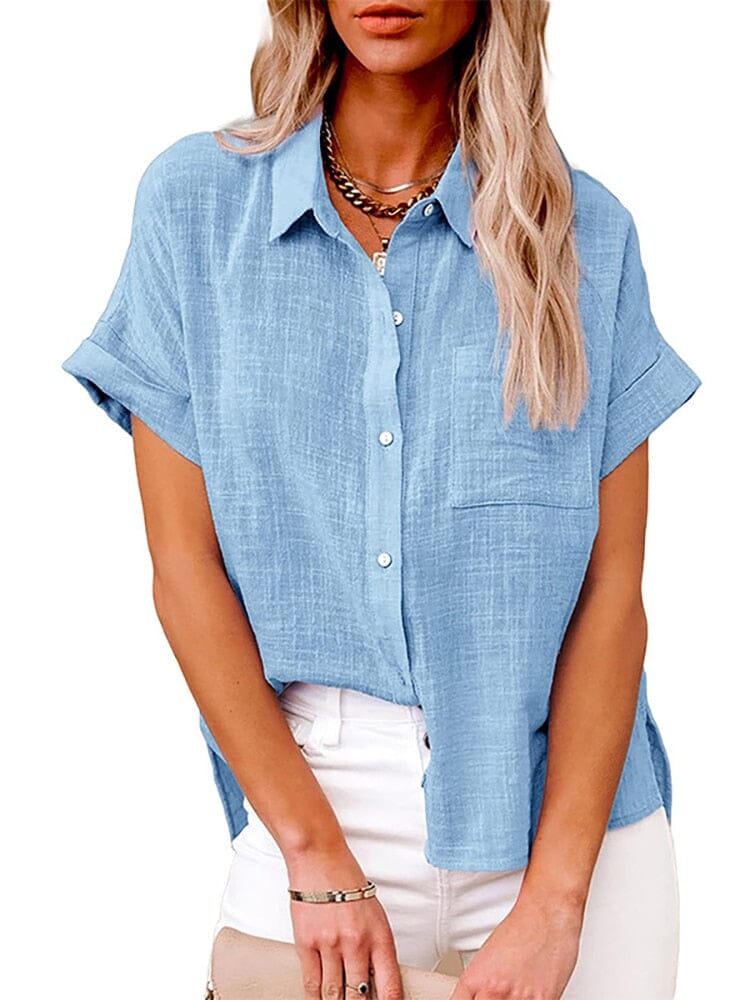 Camisa Vintage Summer 0 Use Bliss Femininé Azul Claro P 