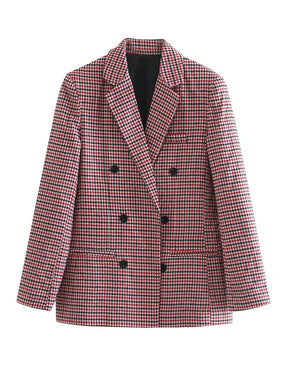 Blazer Feminino Alfaiataria Xadrez Moli