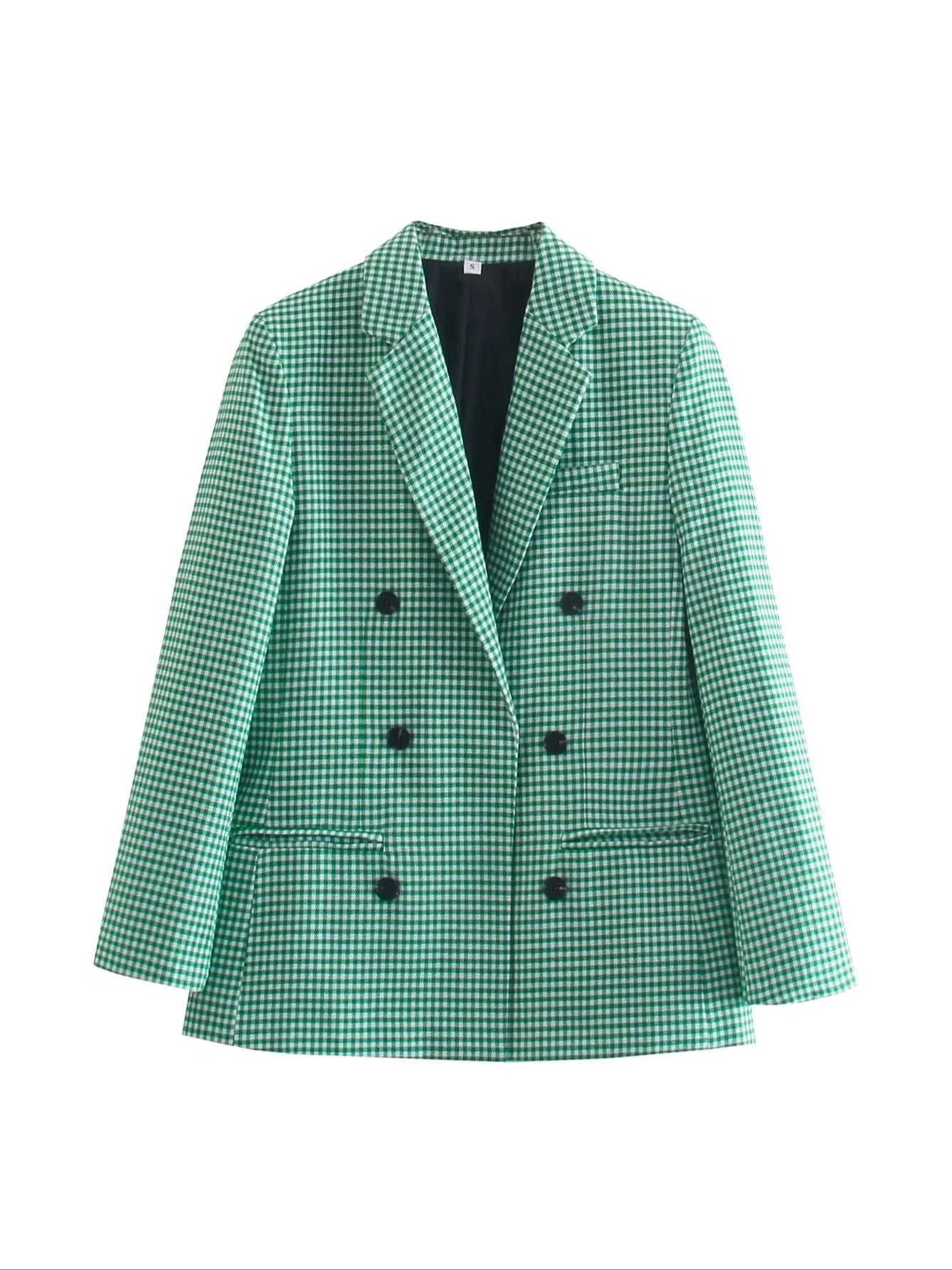 Blazer Feminino Alfaiataria Xadrez Moli