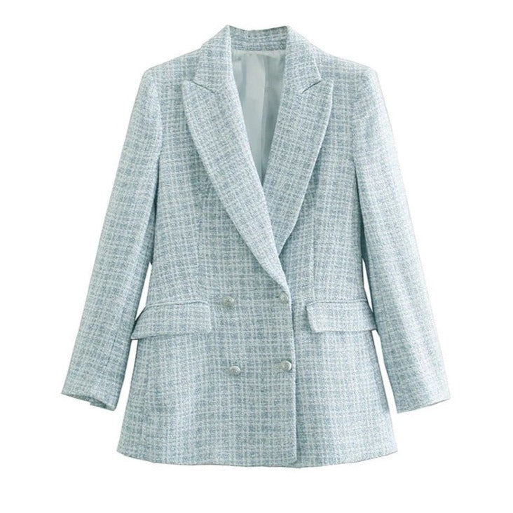 Blazer Feminino Alfaiataria Tweed Mecia