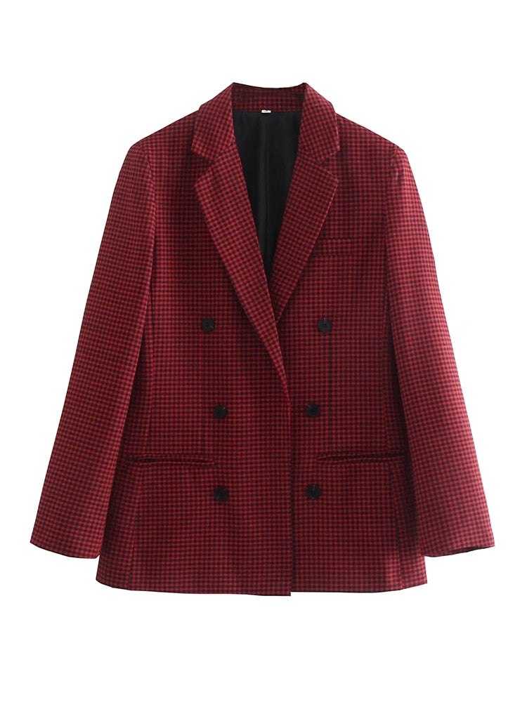 Blazer Feminino Alfaiataria Xadrez Moli