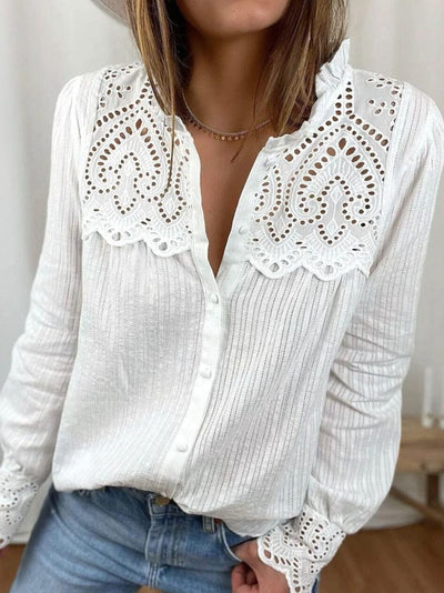 CAMISA BLISS RENDADA 0 BlissFemme Branco P