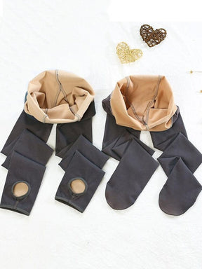 Meia-Calça Térmica Forrado Grosso Translúcido Legging De Lã Quente Das Mulheres De Inverno Super Elástico Fino 0 BlissFemme 