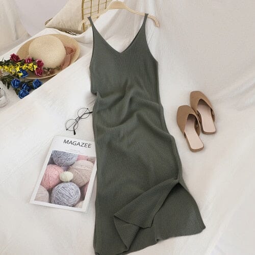 VESTIDO BASICS TRICOT 0 BlissFemme Verde Unico 